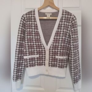 CHRISTIAN SIRIANO  button down cardigan sweater checks fit 6 small medium